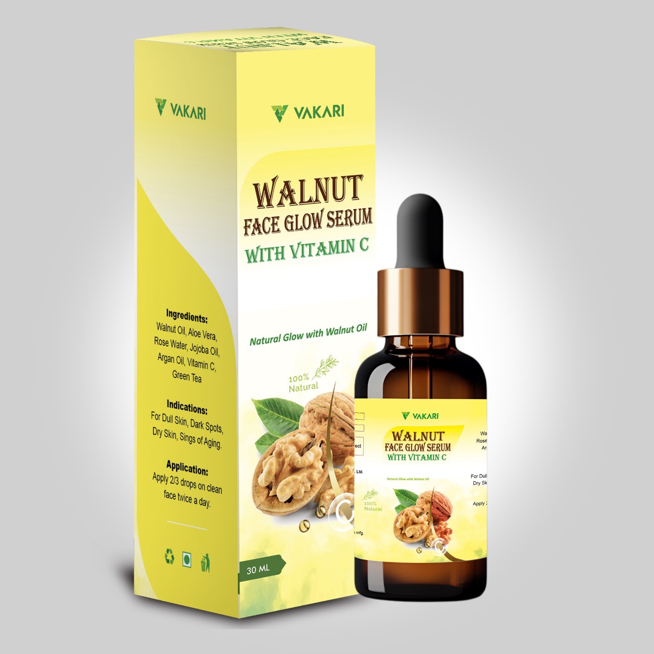 Vakari Walnut Face Glow Serum With Vitamin C
