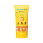 Mamaearth Vitamin C Daily Glow Sunscreen SPF 50 PA++++ – In-Vivo Tested (ISO 24444:2019 Certified, CTRI/2025/05/087276) - 50g - Available at AfnoBazar Nepal