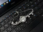 ashion Elegant Bracelet Watch Adjustable Rhinestone Quartz Watch Chain Pendant Wrist Watch Women Girls - Available at AfnoBazar Nepal