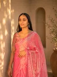 Soft Pink Shimmer Saree - Available at AfnoBazar Nepal