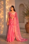 Soft Pink Shimmer Saree - Available at AfnoBazar Nepal