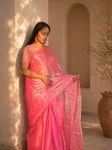 Soft Pink Shimmer Saree - Available at AfnoBazar Nepal