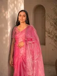 Soft Pink Shimmer Saree - Available at AfnoBazar Nepal