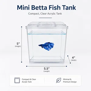 desktop mini fish tank for Betta fish with 700ml water capacity - Available at AfnoBazar Nepal
