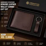 Men's Leather Wallet & Key Ring Gift Set - Available at AfnoBazar Nepal