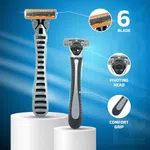 Wetell 6-Blade Disposable Razor for Men with 10 Extra Cartridges Refill Pack - Available at AfnoBazar Nepal