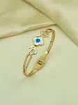 Korean Style Evil Eye Flower Bracelet - Gold Toned Stainless Steel Kada for Girls - Available at AfnoBazar Nepal