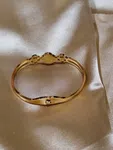 Korean Style Evil Eye Flower Bracelet - Gold Toned Stainless Steel Kada for Girls - Available at AfnoBazar Nepal
