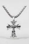 Men's Stainless Steel Cross Pendant Necklace - Available at AfnoBazar Nepal