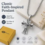 Men's Stainless Steel Cross Pendant Necklace - Available at AfnoBazar Nepal