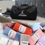 Nike Gym Duffle Bag & Soft Microfiber Hand Towel Combo Set - Waterproof Sports & Fitness Bundle - Available at AfnoBazar Nepal