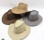 Western Cowboy Hat For Men And Women - Unisex Summer Sun Straw Cowboy Cap Outdoor Travel Beach Hiking Sunhat - Available at AfnoBazar Nepal