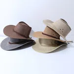 Western Cowboy Hat For Men And Women - Unisex Summer Sun Straw Cowboy Cap Outdoor Travel Beach Hiking Sunhat - Available at AfnoBazar Nepal