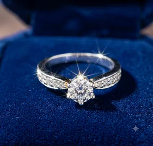 PURE SILVER SETTING ZERCON DIAMOND RING FOR WOMEN - Available at AfnoBazar Nepal