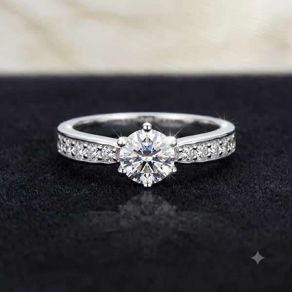 PURE SILVER SETTING ZERCON DIAMOND RING FOR WOMEN - Available at AfnoBazar Nepal