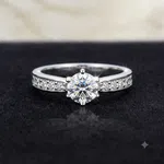 PURE SILVER SETTING ZERCON DIAMOND RING FOR WOMEN - Available at AfnoBazar Nepal