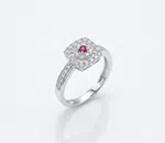 PURE SILVER SETTING SQUARE RING FOR WOMEN - Available at AfnoBazar Nepal
