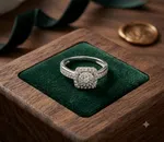 PURE SILVER SETTING SQUARE RING FOR WOMEN - Available at AfnoBazar Nepal