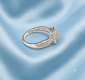 PURE SILVER SETTING SQUARE RING FOR WOMEN - Available at AfnoBazar Nepal