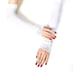 Summer Yarn Arm Sleeve Long Cute Dot Lace Mesh Fingerless Gloves Sun Protection Arm Sleeve Sunscreen Cycling Accessories - Available at AfnoBazar Nepal