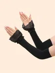 Summer Yarn Arm Sleeve Long Cute Dot Lace Mesh Fingerless Gloves Sun Protection Arm Sleeve Sunscreen Cycling Accessories - Available at AfnoBazar Nepal