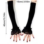 Summer Yarn Arm Sleeve Long Cute Dot Lace Mesh Fingerless Gloves Sun Protection Arm Sleeve Sunscreen Cycling Accessories - Available at AfnoBazar Nepal