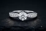 PURE SILVER SETTING ZERCON DIAMOND RING FOR WOMEN - Available at AfnoBazar Nepal