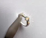 PURE SILVER SETTING ZERCON DIAMOND RING FOR WOMEN - Available at AfnoBazar Nepal