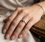 PURE SILVER SETTING ZERCON DIAMOND RING FOR WOMEN - Available at AfnoBazar Nepal