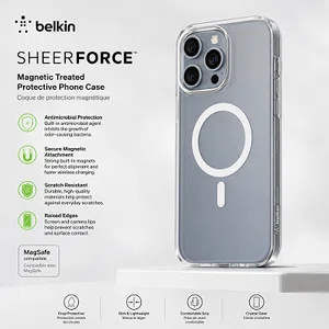 100% Original BELKIN SHEER FORCE Magnetic Transparent Treated Protective Phone Cover - Available at AfnoBazar Nepal