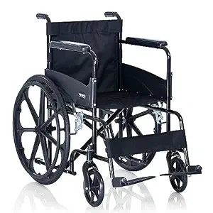 Foldable Wheelchair - Lightweight & Portable Mobility Aid, Steel Frame with Powder Coating, Mag Rear Wheels, Compact & Travel-Friendly Design, Durable & Versatile - Available at AfnoBazar Nepal