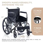 Foldable Wheelchair - Lightweight & Portable Mobility Aid, Steel Frame with Powder Coating, Mag Rear Wheels, Compact & Travel-Friendly Design, Durable & Versatile - Available at AfnoBazar Nepal
