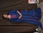 🌼Navy blue PURE COTTON embroidered kurta with layered sharara set🌼 - Available at AfnoBazar Nepal
