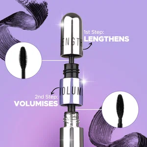 Double trouble mascara | Bold Black Finish | 2-in-1 Volumises & Lengthens | Waterproof & Smudge-Proof | Highly pigmented | Curl Enhancing | Clump-Free | 12ml - Available at AfnoBazar Nepal