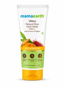 Mamaearth Ubtan Natural Glow Face Wash 100ml / Mamaearth Ubtan Natural Glow Face Wash with Turmeric & Saffron | Tan Removal | Natural Glow | Paraben & SLS Free. - Available at AfnoBazar Nepal