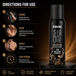 AXE Signature Dark Temptation Body Deodorant – Smooth Chocolate Fragrance, Long-Lasting Freshness for men 200ml - Available at AfnoBazar Nepal