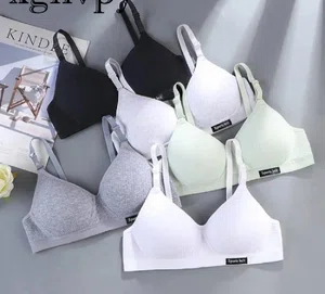 Women Cotton Underwear AB Cup Bra Wireless Gathered Comfort V Brassiere Push Up Lingerie Bralette Girls Seamleass Sports - Available at AfnoBazar Nepal