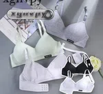 Women Cotton Underwear AB Cup Bra Wireless Gathered Comfort V Brassiere Push Up Lingerie Bralette Girls Seamleass Sports - Available at AfnoBazar Nepal
