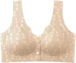 Front Side Buckle Lace Edge without Steel Ring Movement Seamless Gathering Adjustment Yoga Sleep Large Bra Bras for Women - Available at AfnoBazar Nepal