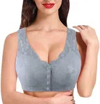 Front Side Buckle Lace Edge without Steel Ring Movement Seamless Gathering Adjustment Yoga Sleep Large Bra Bras for Women - Available at AfnoBazar Nepal