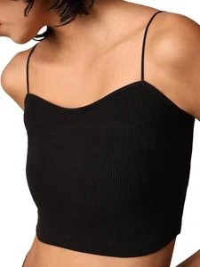 Women's Solid Slim Fit Cami Crop Top - Available at AfnoBazar Nepal