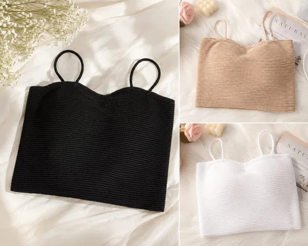 Women's Solid Slim Fit Cami Crop Top - Available at AfnoBazar Nepal