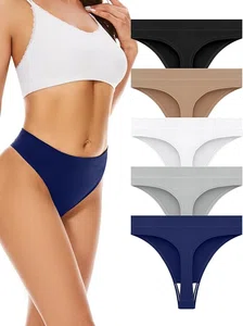  Women's Seamless Thongs Chic, Low Rise Underwear, Invisible Panties Multipack Pack of - Available at AfnoBazar Nepal