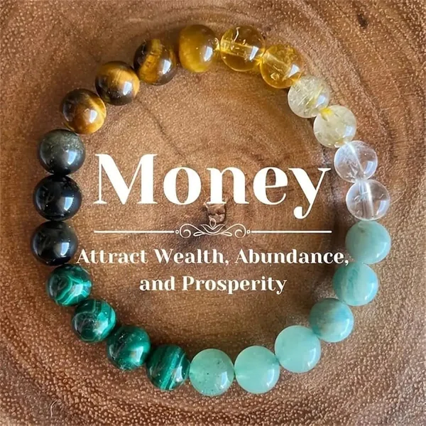 Money • Wealth • Prosperity • Abundance • Success Custom Size Round Smooth Stretch (8mm) Natural Gemstone Crystal Energy Bead Bracelet - Available at AfnoBazar Nepal