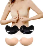 Strapless Adhesive Bra for Women, Bio-Adhesive, Water Resistant, Front Buckle, Two Colors, Nude and Black - Available at AfnoBazar Nepal