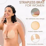 Strapless Adhesive Bra for Women, Bio-Adhesive, Water Resistant, Front Buckle, Two Colors, Nude and Black - Available at AfnoBazar Nepal