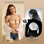 Strapless Adhesive Bra for Women, Bio-Adhesive, Water Resistant, Front Buckle, Two Colors, Nude and Black - Available at AfnoBazar Nepal