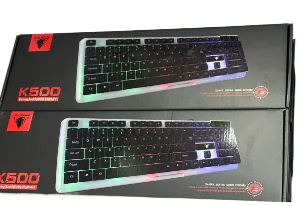 Jedel K500 USB Wired Suspended Keycap Gaming Keyboard – RGB Backlit, Ergonomic Design for PC, Laptop & Desktop Gaming Setup