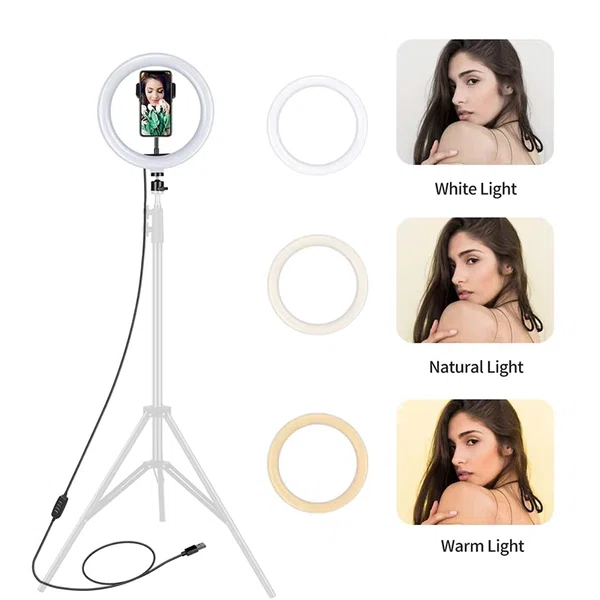 KAZHI New10-inch 26cm Super Bright LED Mobile Phone Live Broadcast Ring Light - Available at AfnoBazar Nepal