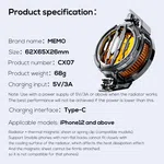 MEMO CX07 Wireless Phone Cooler 15W Powered Freezing Magnetic Cooler Fan For Phone - Available at AfnoBazar Nepal